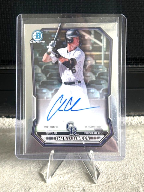 2026 Bowman Charlie Condon Chrome Prospect Auto Autograph #CPA-CC Rockies