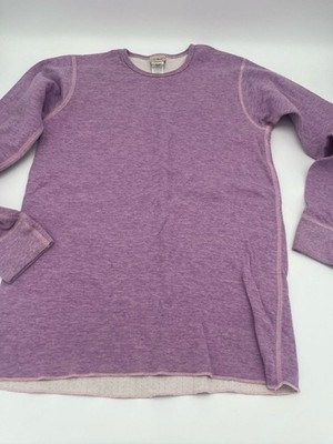 L.L.Bean Women's Medium Two-Layer Base Cotton/Wool Lined Thermal Shirt Purple