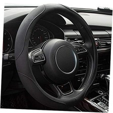 Car Steering Wheel Cover,14.5-15 Inch Black Universal Microfiber Leather