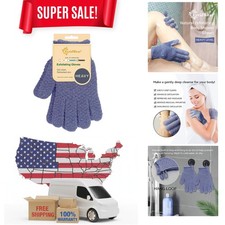 Exfoliating Dual Texture Bath Gloves for Shower, Spa, Massage and Body Scrubs...