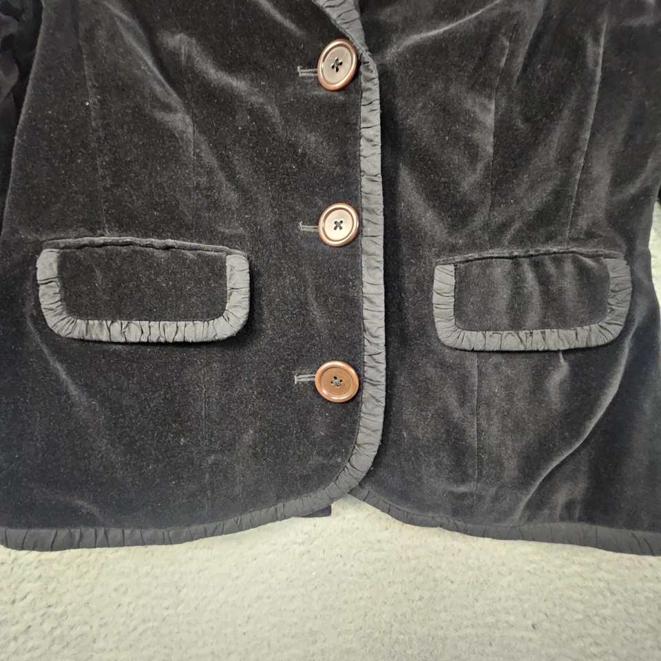 Boden Stamford Velvet Blazer Jacket Womens 14 Black Luxe sophisticated Career - Image 4 of 4