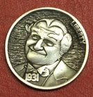 HOBO Buffalo Nickel Grampa Munster / Al Lewis Real US Nickel