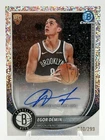 2025-26 Bowman Chrome Basketball Egor Demin RC Auto Sparkle /299 Nets #BCA-ED