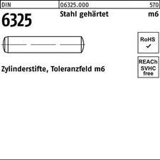 Zylinderstift DIN 6325 6 m6x 14 Stahl geh&auml;rtet Toleranz m6 200 St&uuml;ck
