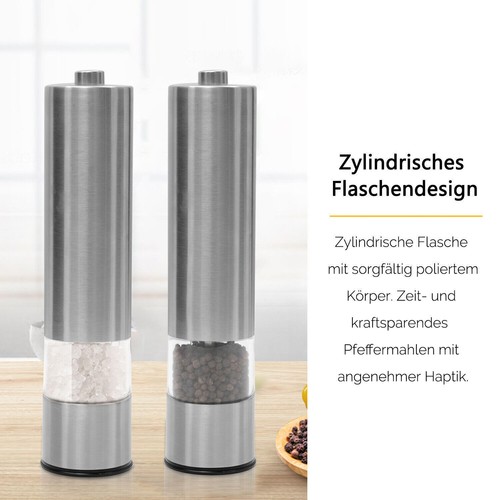 Elektrische Pfeffer und Salzmühle Set Salz & Pfeffermühle Elektrische mit Led ^ - Bild 7 von 12