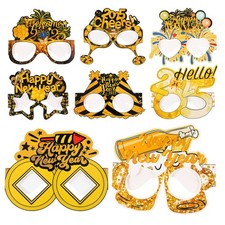 Multi Color Paper New Year 2025 Party Glasses 8Pcs Photo Props Eyeglasses