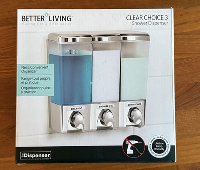 Shampoo Dispenser Better Living Clear Choice 3 Shower Organizer Chrome