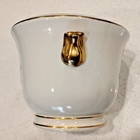 Rare 5" tall Trenton Art Pottery NJ Gold/Flowers on White Porcelain Planter Pot — photo 8
