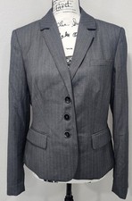 Calvin Klein Women's Gray Pinstripe Dress Suit Blazer Business Jacket Size 4