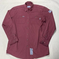 Tyndale FR Shirt Mens L-LN Rust Red Check Flame Resistant HRC 2 Made USA