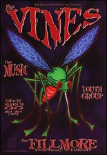 The Vines, The Music, Youth Group Fillmore SF 3/22/2003 Poster Chris Shaw F560