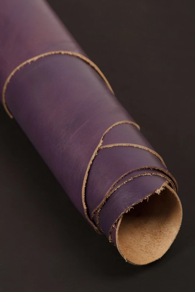 Purple Full Grain Leather Hide, 2 m2   1.5mm (4oz), Vegetable Tanned Leather - Image 2 of 4
