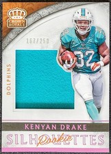 2016 Kenyan Drake (RC) #167/250 Patch Dolphins Panini Silhouette Rookie NFL #29