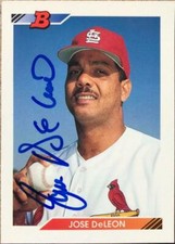 Jose DeLeon Autographed 1992 Bowman #265