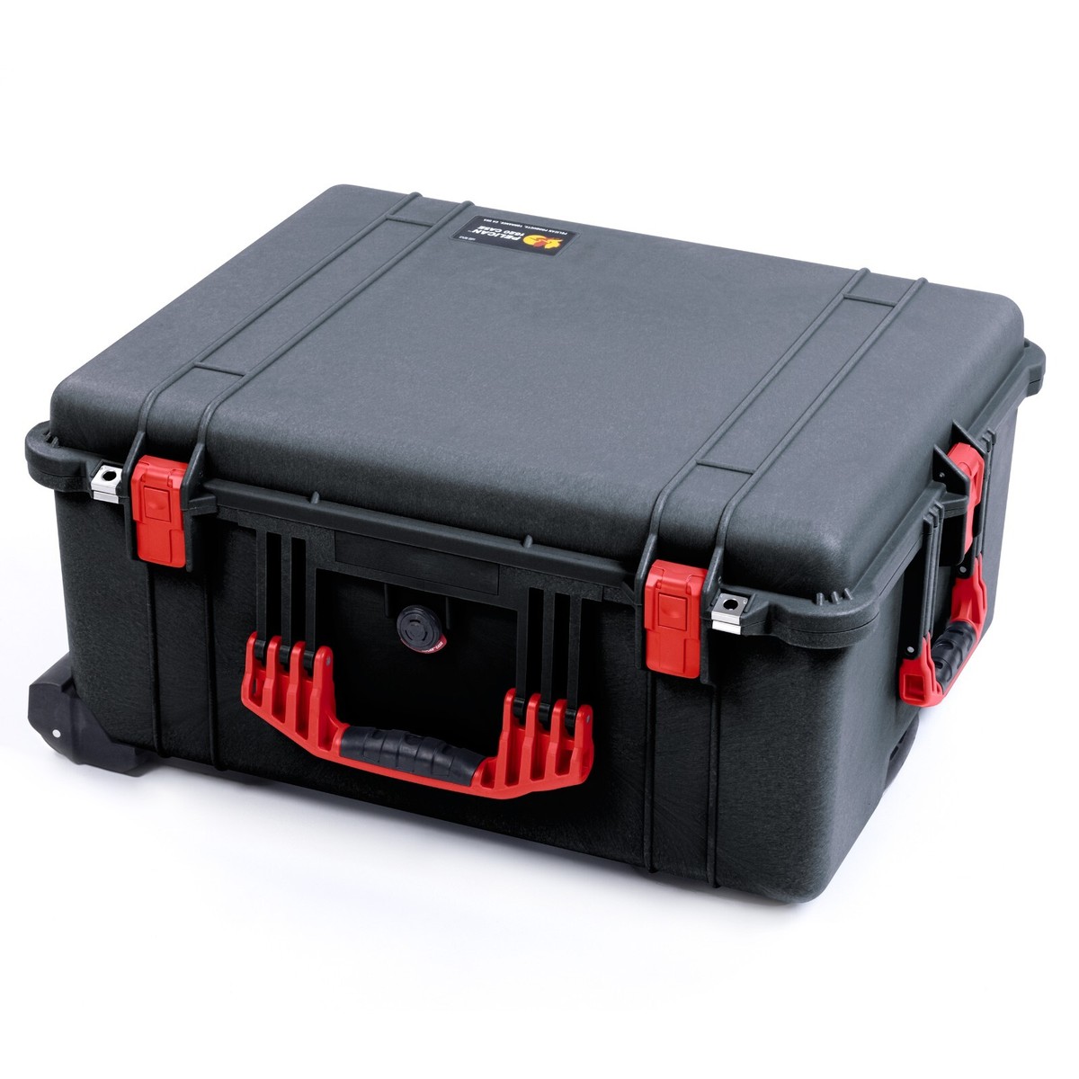 Black & Red Pelican 1620 case. Empty. With wheels. New Push button