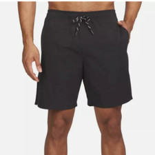 NEW Lands' End Mens M Black Swim Shorts With UPF 50 Quick Dry Built-In Boxer