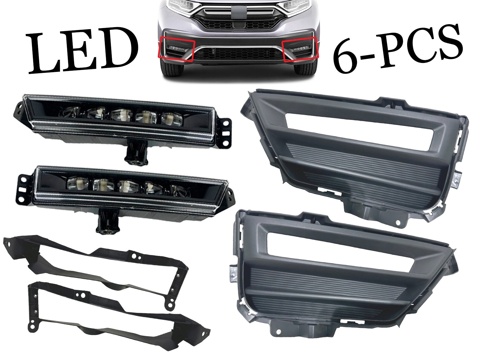 New Fits 2020 2022 Honda CR-V CRV Hybrid Front Bumper DRL Light Cover Left Right