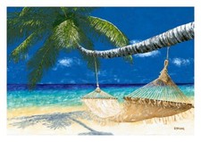 Life's a Beach - Signed Fine Art Giclée Print Romantic Caribbean Sea Sand Scene
