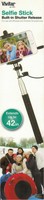 Vivitar Black Selfie Stick Extends Up To 42 Inches Shutter Release Apple Android Vivitar Black Selfie Stick Extends Up To 42 Inches Shutter Release Apple Android