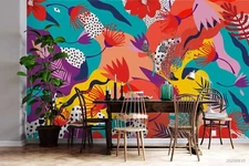 3D Floral Seamless Wallpaper Wall Mural Removable Self-adhesive Sticker3979