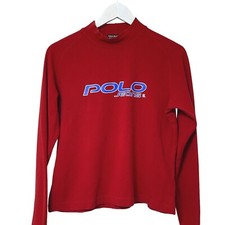 POLO JEANS RALPH LAUREN Youth Large Red Mock New Long Sleeve Turtleneck