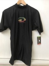 Island Magic Rash Guard Adult XL Short Sleeve Black NWT