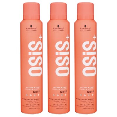 Schwarzkopf Osis Volume & Body Grip 3 x 200 ml Schaumfestiger extra starker Halt