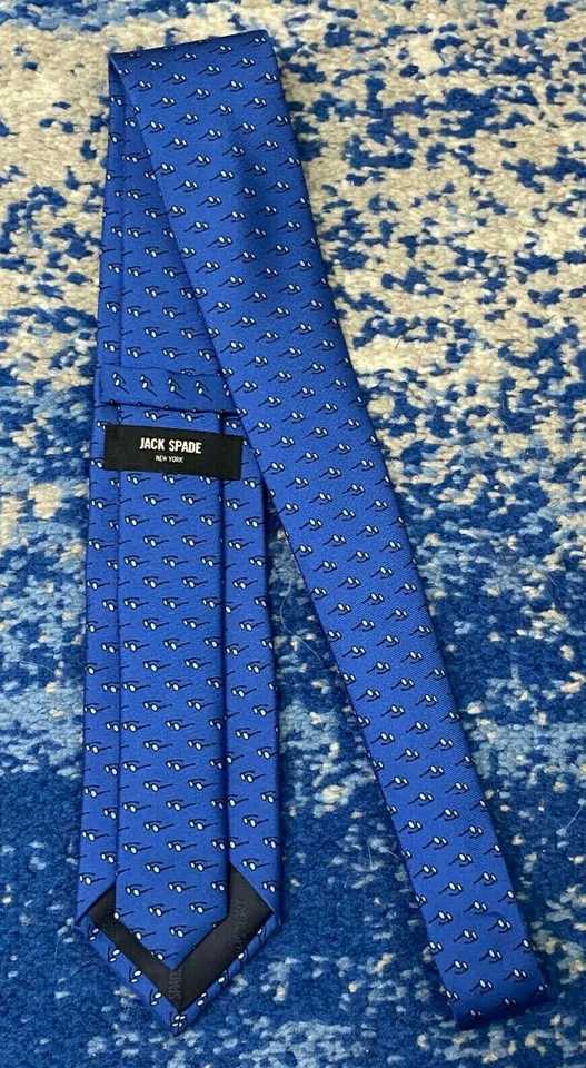 Jack Spade Azul Negro Anteojos Gafas de sol Delgadas Ajustadas Estrechas Seda Corbata EE. UU. Foto 3 de 4