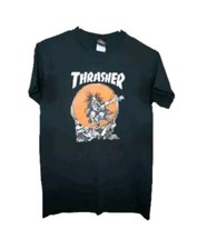 Y2K Thrasher Pushead Tee Youth Size Small S Black Canvas Vintage Tee