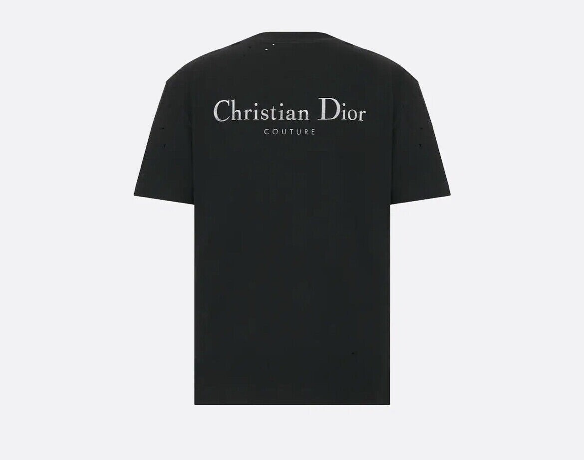 Christian Dior Couture TShirt Black Distressed Jersey Christian Dior Couture TShirt Black Distressed Jersey