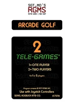 Atari 2600/Sears Tele-Games Replacement Label -  Arcade Golf