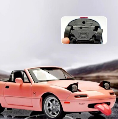 MODVKVK Mazda MX-5 Miata 1:32 Modèle Voiture Jouet avec lumière et Musique, Toit Amovible, Alliage Moulé sous Pression, Ldéal pour Les Enfants à Partir de 3 Ans et Les Collectionneurs (Blanc
