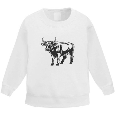 'Bull Standing' Kid's Sweatshirt / Sweater / Jumper (KW051728)