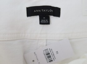 Ann Taylor Sculpting Pocket Corset High Waist Straight Jeans White Size 14