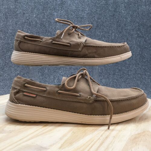 electo enchufe Podrido Skechers Boat Shoes Mens 13 Melec Brown Suede 64644 Casual Round Toe Lace  Up | eBay