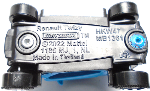 2022 MATCHBOX RENAULT TWIZY BLUE & BLACK 1:64 DIECAST 2" CAR WITH SILVER RIMS - Picture 6 of 6