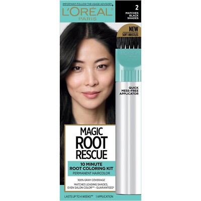 L'Oreal Paris Magic Root Permanent Hair Color, Black, 2 Pack, New in Box