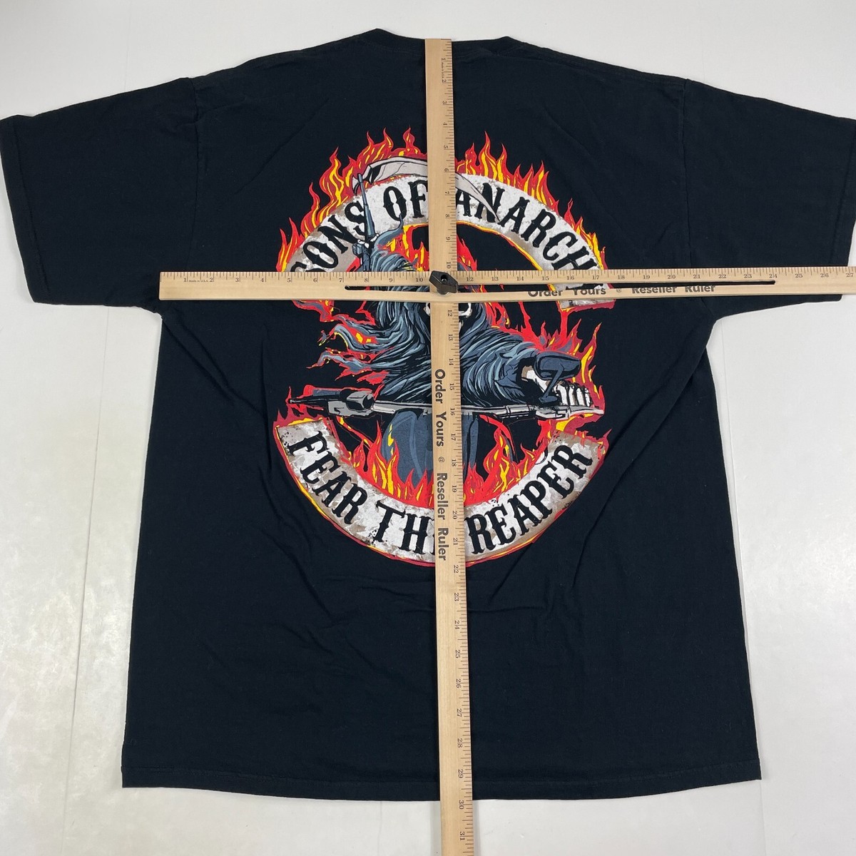 Sons Of Anarchy Shirt Men Extra Large Black Short Sleeve Grim