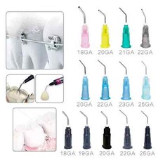 100 Pcs/Bag Dental Flowable Composit Pre Bent Needle Tips Resin Acid Syring