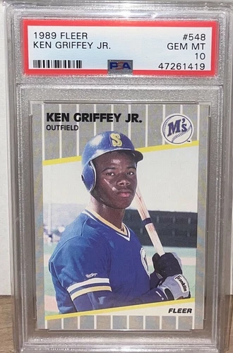 1989 FLEER BASEBALL #548 KEN GRIFFEY JR ROOKIE CARD PSA 10 GEM MINT