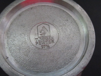 TUMASEK PEWTER97% 茶筒 Set of Four Metal Cups Made by Tumasek Pewter 97%, Singapore - Etsy