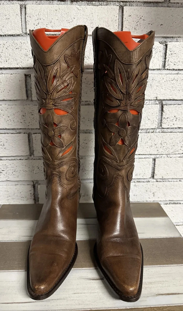Matisse Western Boots Brown Leather Made in Brazil size 6.5 M