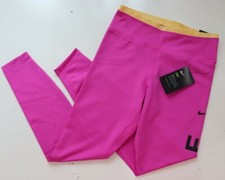 NIKE ONE ICON CLASH TIGHT FIT TRAINING GYM LEGGINGS PINK CJ4145-601 WOMEN S M