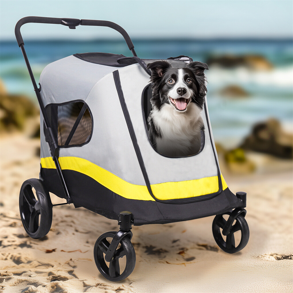 Homewell Hundebuggy Faltbar  Kinderwagen Fr Hunde & Katzen Mit  Getrnkehaltern, 50 X 70 X 95 Cm