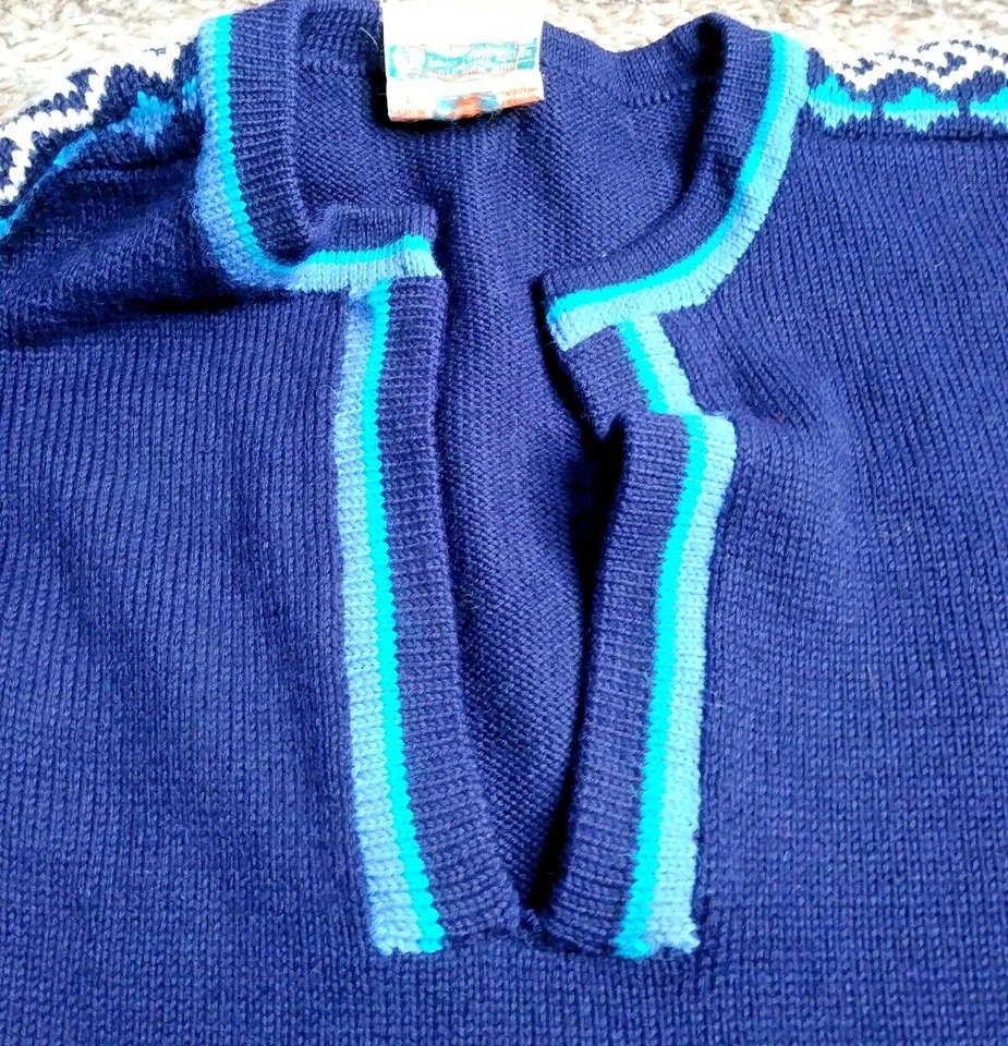 Suéter Tejido Pesado Vintage ANTIGUO Bebhinn Marten 100% Pura Lana Nueva Cuello en V Talla M Foto 4 de 4