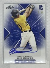 2021 LEAF PERFECT GAME BLUE ALEX STANWICH PAPER RC AUTO # 5/15