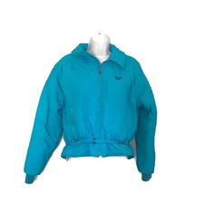 Vintage Fera Skiwear Ladies Size 10 Ski Coat Jacket Snow Belted Color Turquoise