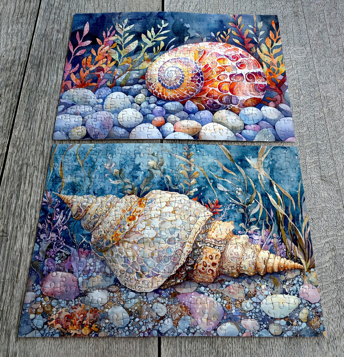 seachel⭐︎ 2 x JIGSAW PUZZLES 300pc ~ Oceanic Spiral Shells