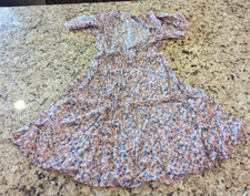 SHEIN LUNE Women's Ditsy Floral Print Knot Front Ruffle Hem Dress Multicolor S