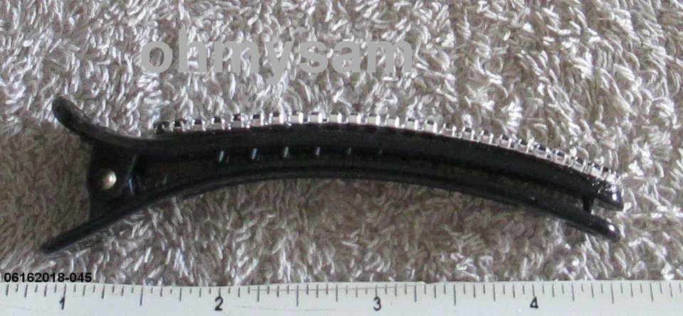 CLOSEOUT 2 NEW BLACK PLASTIC PELICAN BEAK HAIR CLIP /COMB / CLEAR  STONE /3 1/2" - Image 3 of 3